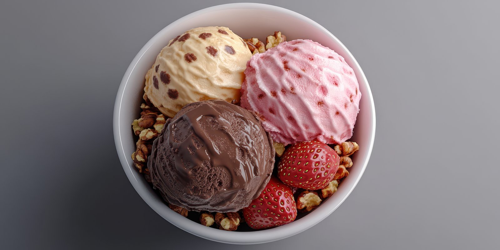 Delicious ice cream bowl topped with popcorn and strawberries enjoyed in a cozy setting during summer afternoon